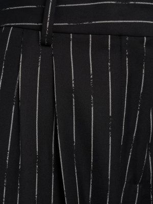 Pruhované vlněné kalhoty Alexander Mcqueen černé