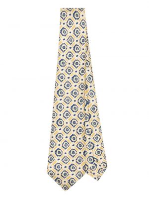 Cravate en soie à imprimé à motif géométrique Kiton