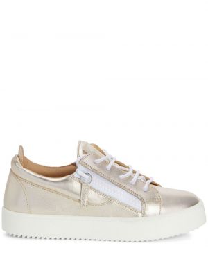 Deri sneaker Giuseppe Zanotti altın