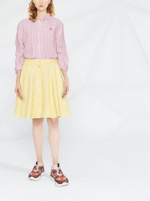 Raštuotas gėlėtas megztas midi sijonas Polo Ralph Lauren geltona