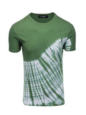 Tie-dye bombažna polo majica Ombre zelena