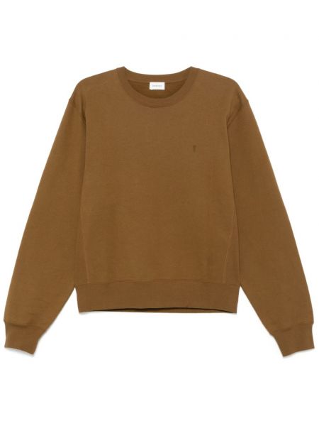 Işlemeli sweatshirt Saint Laurent kahverengi