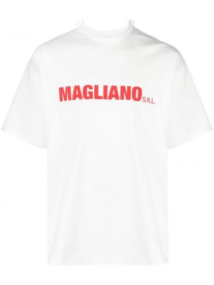 Bavlnené tričko s potlačou Magliano biela