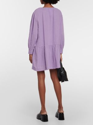 Kokvilnas samta mini kleita Velvet violets