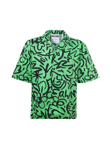 Koszula z nadrukiem Moschino zielona