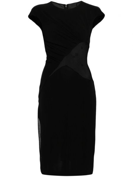 Миди рокля от креп Givenchy черно