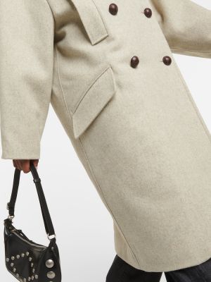 Płaszcz wełniany oversize Isabel Marant beżowy