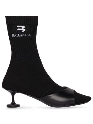 Pletené kotníkové boty Balenciaga černé