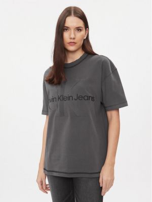 Tričko Calvin Klein Jeans šedé