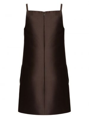 Jedwabna sukienka koktajlowa Valentino brązowa