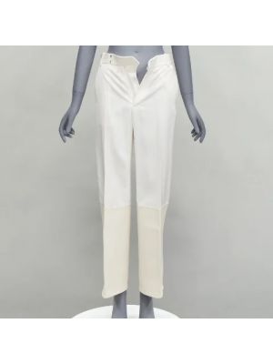 Pantalones de viscosa Celine Vintage blanco