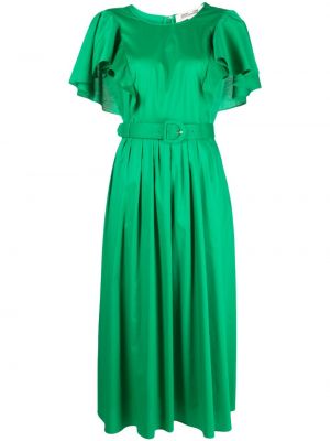 Plisseeritud kleit Dvf Diane Von Furstenberg roheline