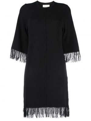 Плетена рокля с ресни Loulou Studio черно