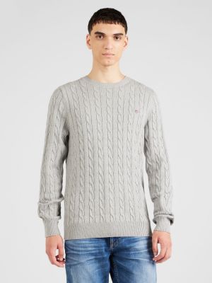 Меланжов пуловер Gant сиво