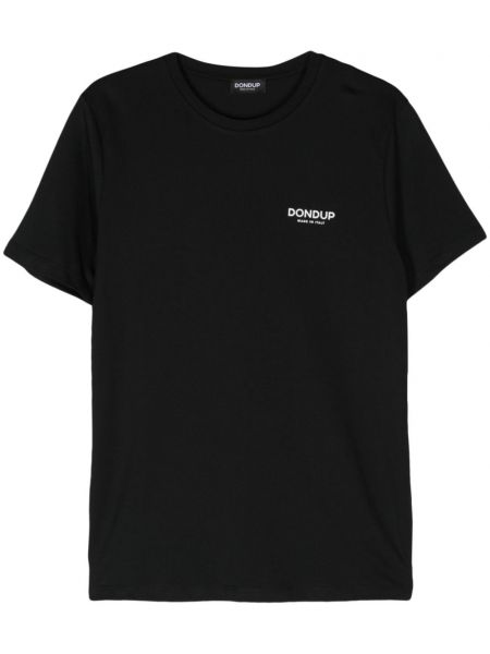Bavlněné tričko s potiskem Dondup černé