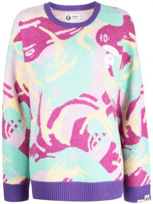 Abstrakter pullover mit print Aape By *a Bathing Ape® lila