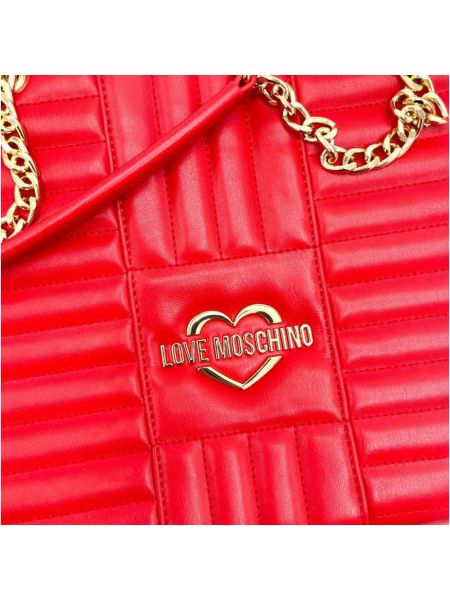 Bolsa de hombro acolchada Love Moschino rojo