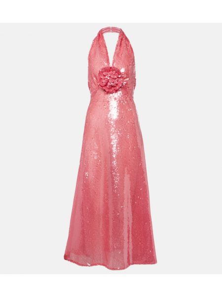 Midi haljina s cvjetnim printom Rodarte ružičasta