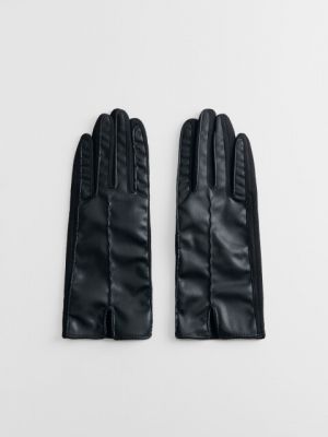 Перчатки из искусственной кожи Befree черные