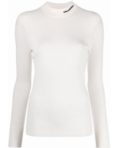 Jersey con bordado de punto de tela jersey Karl Lagerfeld blanco