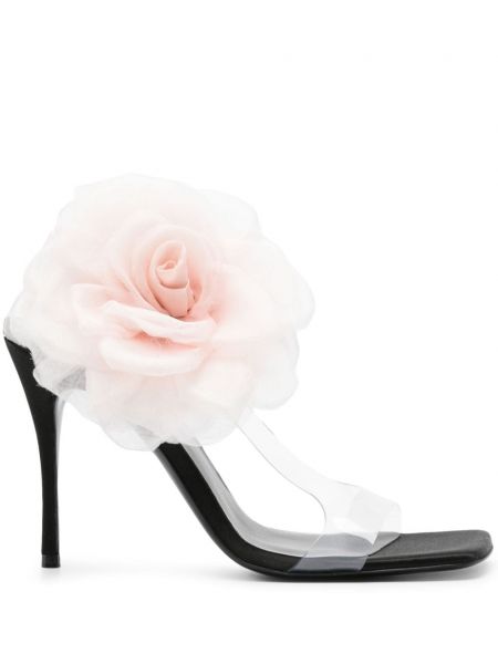 Sandales à fleurs avec applique Magda Butrym noir