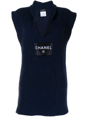 Кашмирен елек Chanel Pre-owned синьо