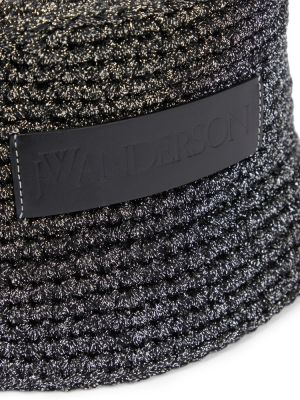 Pletený bavlněný klobouk Jw Anderson černý