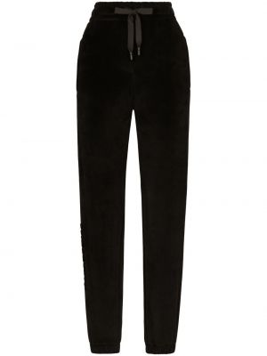 Teplákové nohavice s výšivkou Dolce & Gabbana čierna