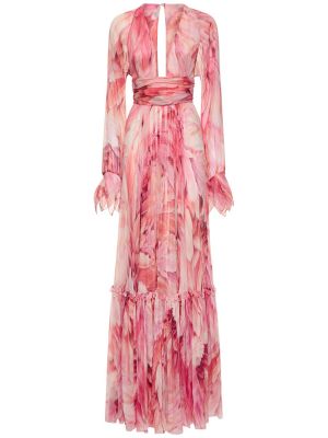 Μάξι φόρεμα Roberto Cavalli ροζ