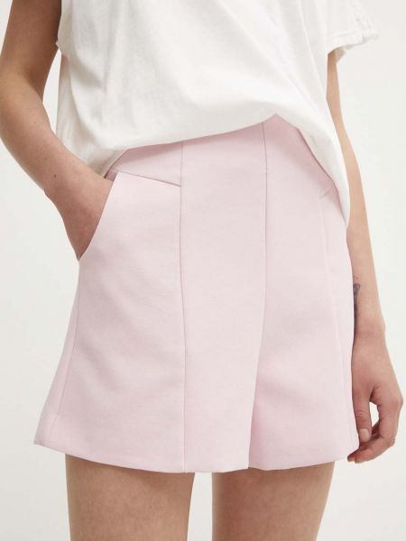 Kratke hlače od tkanine visoki struk Answear Lab ružičasta