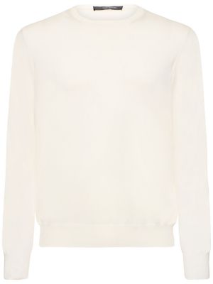 Suéter de seda de algodón Tagliatore blanco