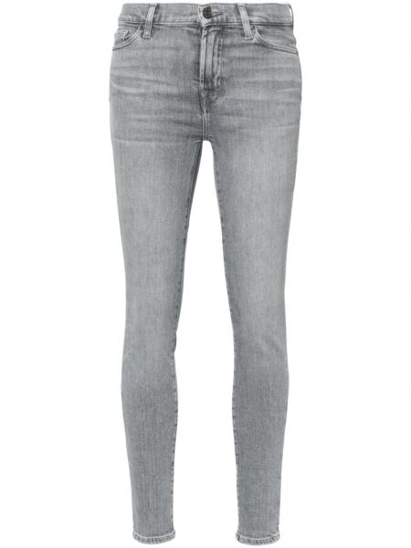 Skinny džíny s vysokým pasem 7 For All Mankind šedé