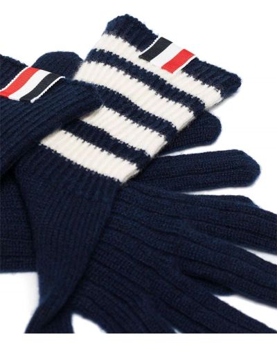 Rękawiczki z kaszmiru Thom Browne niebieskie