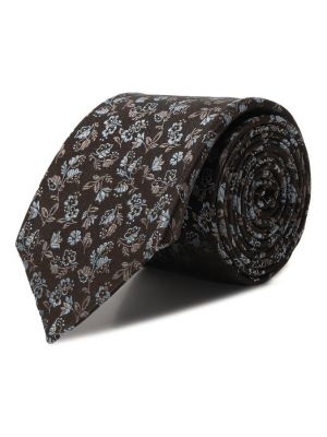 Коричневый шелковый галстук Canali