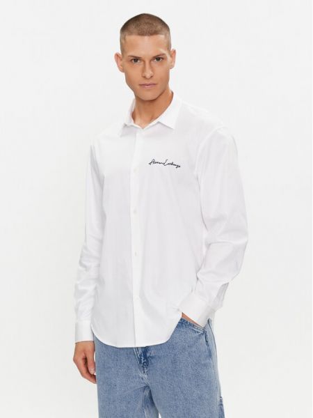 Slim fit priliehavá košeľa Armani Exchange biela
