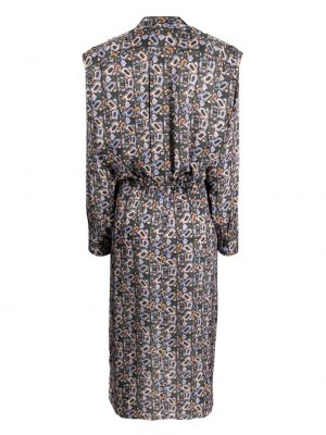 Robe chemise à fleurs Isabel Marant noir