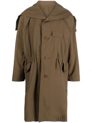 Oversize палто с качулка Homme Plissé Issey Miyake кафяво