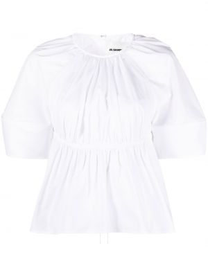 Плисирана блуза Jil Sander бяло
