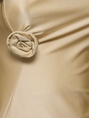 Robe à fleurs en jersey asymétrique Coperni beige
