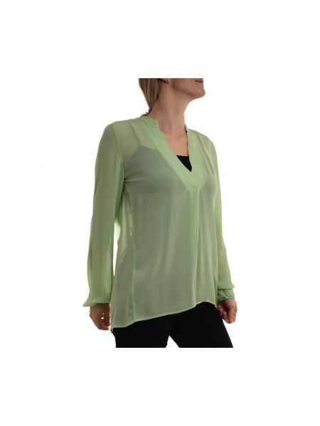 Elegante blusa con escote v Kocca verde