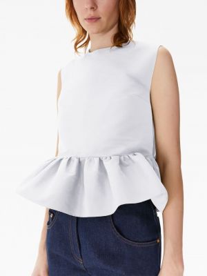 Bluzka z kokardką bez rękawów bawełniana Nina Ricci biała