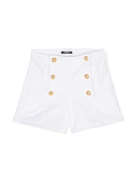 Farkkushortsit tytöille Balmain Kids valkoinen