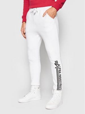 Sportovní kalhoty Alpha Industries bílé