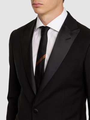 Cravată de mătase din jacard Zegna negru