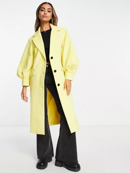 Вельветовое пальто Miss Selfridge желтое
