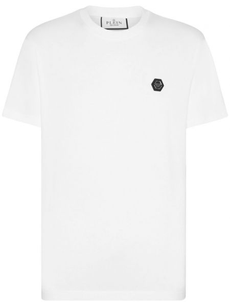 T-shirt aus baumwoll mit kristallen Philipp Plein weiß