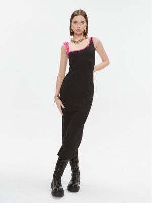Slim fit priliehavé džínsové šaty Versace Jeans Couture čierna