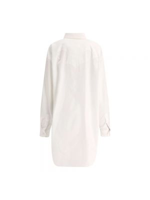 Vestido camisero de algodón Maison Margiela blanco