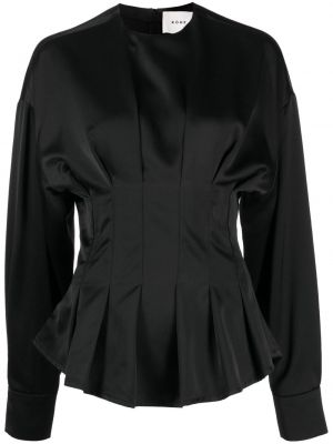 Плисирана сатенена блуза Róhe черно
