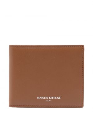Πορτοφόλι με σχέδιο Maison Kitsuné καφέ